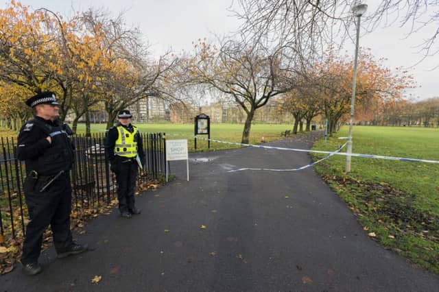 Police investigating the scene back in November. Picture: Malcolm McCurrach