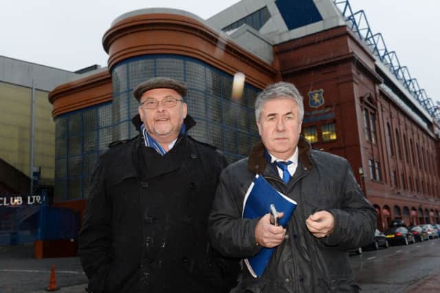 Alex Wilson (left) with former Rangers chairman Malcolm Murray, who was appalled by the arrogant display of David Somers. Picture: SNS