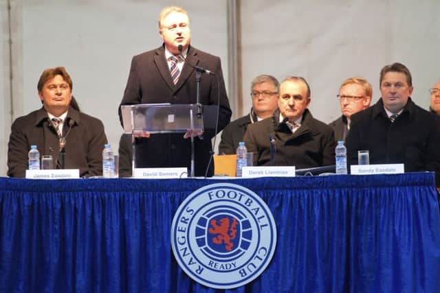 Rangers board members (L-R) James Easdale, David Somers, Derek Llambias and Sandy Easdale. Picture: PA