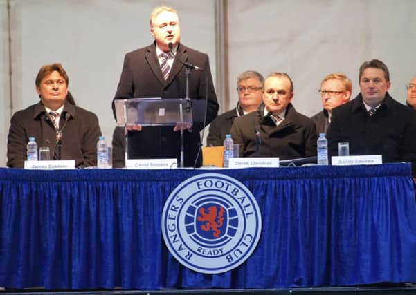 Rangers board members (L-R) James Easdale, David Somers, Derek Llambias and Sandy Easdale. Picture: PA