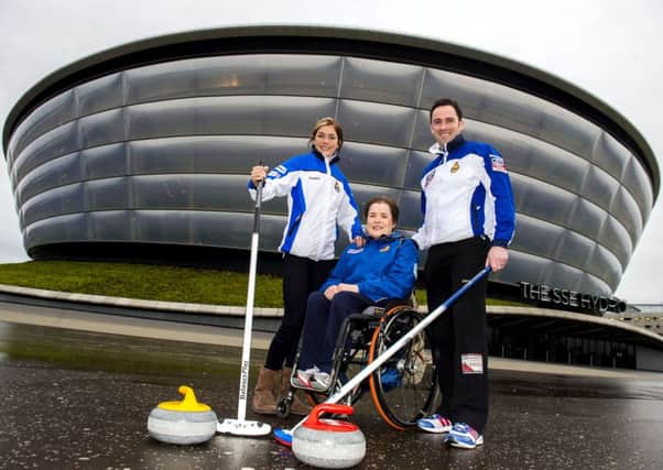 Scotland's Olympic curling heroes (L/R) Eve Muirhead, Aileen Neilson and David Murdoch. Picture: SNS