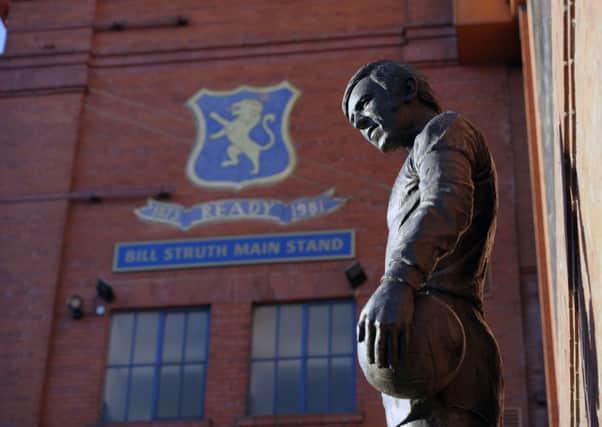 The John Greig statue outside Ibrox Stadium. Picture: John Devlin