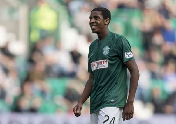Hibernian have been boosted by the news that Dominique Malonga will face Hearts. Picture: SNS