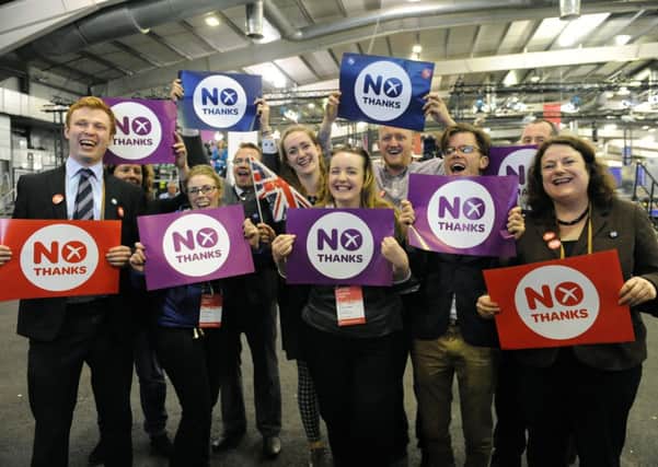 No campaigners celebrate victory in the referendum. Picture: Lisa Ferguson
