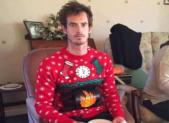Andy "chuffed" with his new jumper. Picture: Contributed