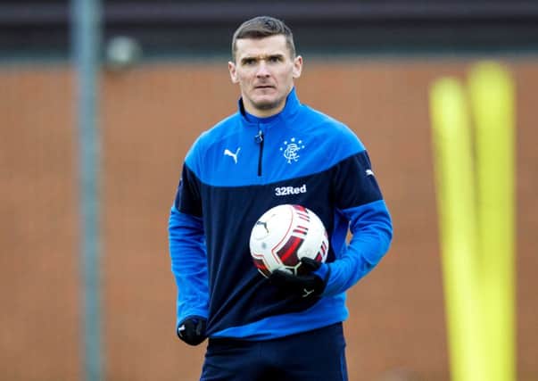 Rangers captain and now first team coach Lee McCulloch trains ahead of the weekend match with Hibernian. Picture: SNS