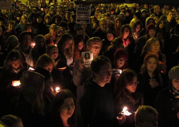 Abortion rights activists hold a vigil in Dublin last year. Picture: AP