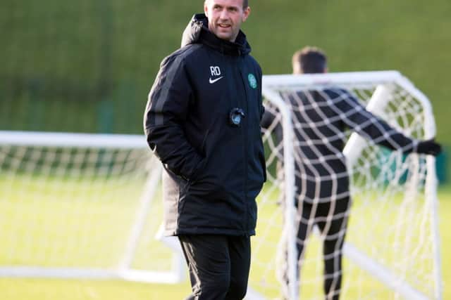 Celtic manager Ronny Deila cuts a relaxed figure as he oversees training. Picture: SNS