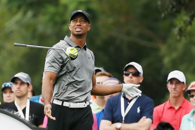 Tiger Woods watches an errant tee shot. Picture: Getty