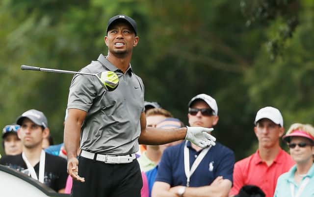 Tiger Woods watches an errant tee shot. Picture: Getty