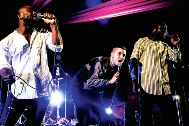 Young Fathers performing live. Picture: Richard Gray