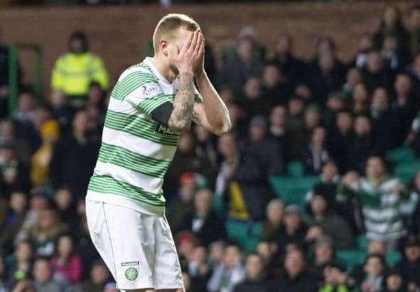 Celtic striker John Guidetti rues another missed chance in yesterday's game. Picture: SNS