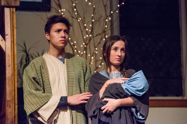 Adham Razek (L) plays Joseph in a nativity play. Nowadays the family would be considered refugees. Picture: Ian Georgeson
