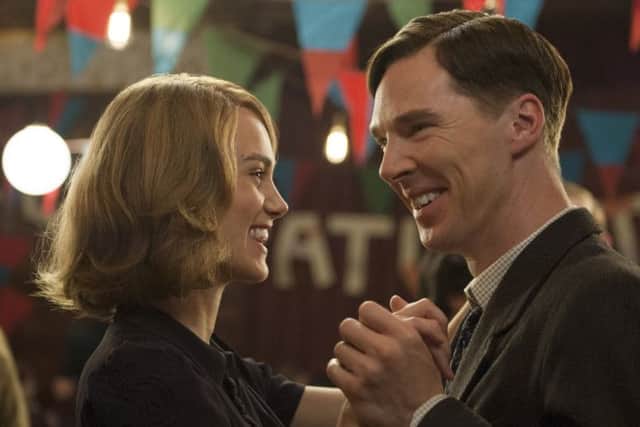 Keira Knightley, left and Benedict Cumberbatch appear in a scene from The Imitation Game. Picture: AP