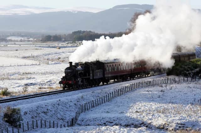 Strathspey Steam Railway from Aviemore to Broomhill as temperatures dipped to 9C. Picture: Peter Jolly
