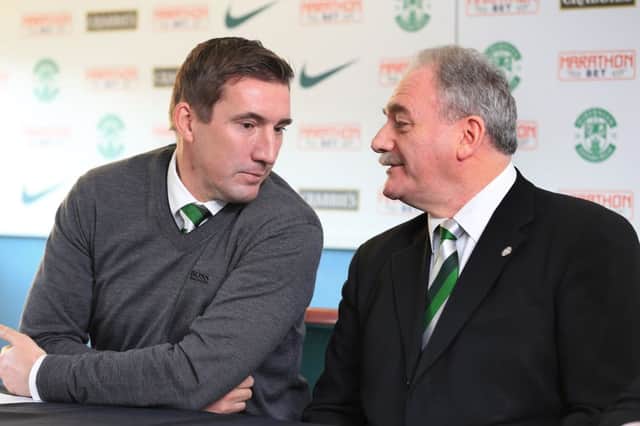 Club chairman Rod Petrie and manager Alan Stubbs yesterday unveiled a new £2.5 million shares issue. Picture: Gordon Fraser