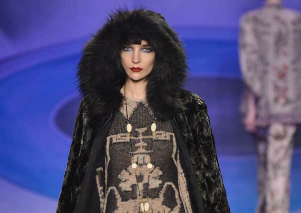 A model wears an Anna Sui design at New York fashion week. Picture: Getty