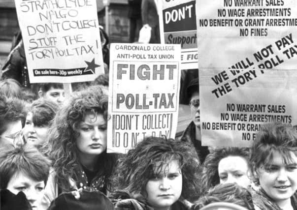 The poll tax caused mass protests in Scotland. Picture: TSPL