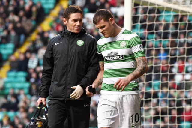 Anthony Stokes's injury was a big blow to Celtic on Saturday. Picture: SNS