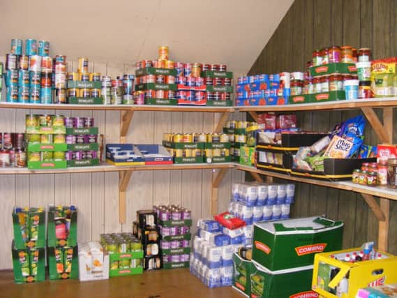 The store room at the Bute food bank. Picture: JP
