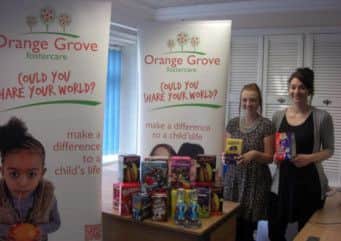 She made a donation of 49 Easter eggs for the children in foster care in the Staffordshire area run by Orange Grove in March. Picture: SWNS