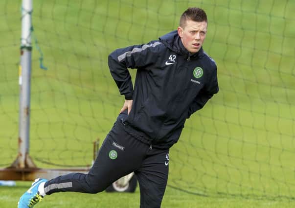 Celtic midfielder Callum McGregor stretches in training as he prepares to face Partick Thistle. Picture: SNS