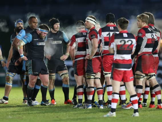 Edinburgh went down 16-6 to Glasgow in the first leg of the 1872 Cup clash at Scotstoun. Picture: Robert Perry