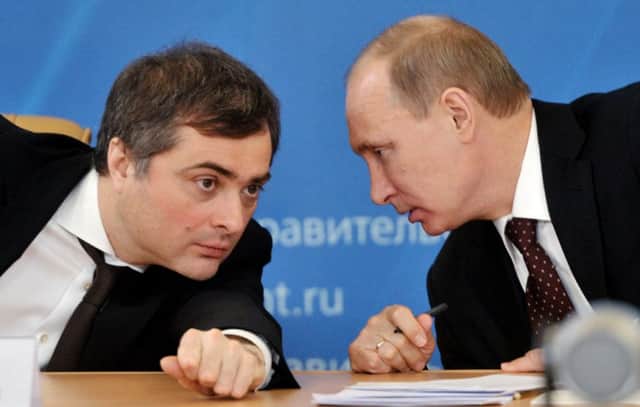 Russian president Vladimir Putins media guru Vladislav Surkov, left, is a master of public manipulation. Picture: Getty