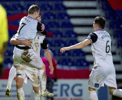 Inverness's Billy McKay  celebrates after putting his side 3-1 up. Picture: SNS