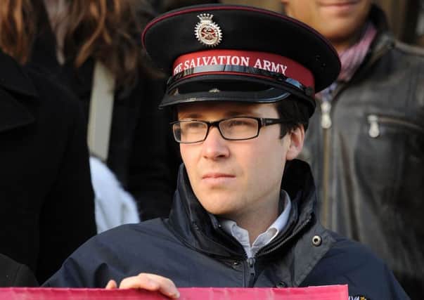 The Salvation Army was among groups gathered at the London HQ of payday loan company Wonga yesterday. Picture: PA