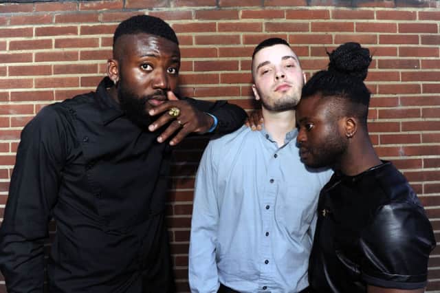 Young Fathers performed with confidence despite playing to a larger audience than they've been used to. Picture: John Devlin