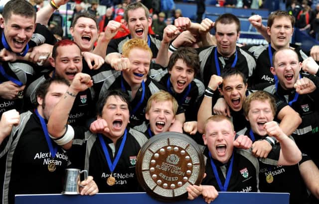 Lasswade, who won the National Shield in 2011, will be underdogs when they take on Boroughmuir in the BT Cup. Picture: Jane Barlow