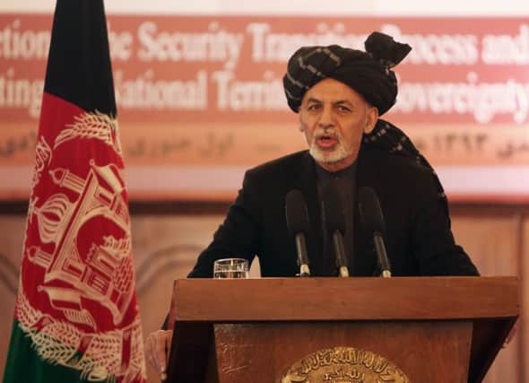 Ashraf Ghani told Afghans to support security forces. Picture: AP