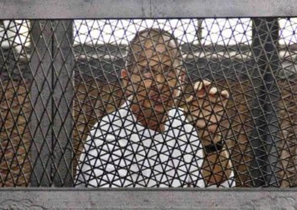 Australian Al-Jazeera journalist Peter Greste at his controversial trial in June last year when he was sentenced to seven years in prison. Picture: Getty