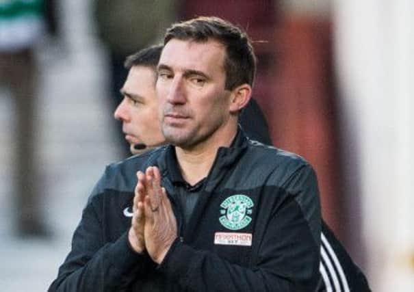 The Hibs manager believes his side should have been awarded a second half penalty against Hearts. Picture: Ian Georgeson