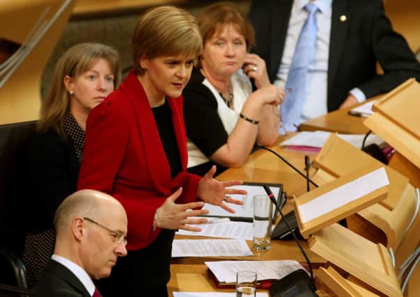 Scotland's First Minister Nicola Sturgeon making a statement to Scottish Parliament on the Ebola situation. Picture: PA