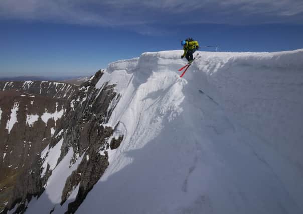 Peter MacKenzie, organiser of the Dividing Line Invitational, dropping into Tower Gully on Ben Nevis. Picture: Al Todd
