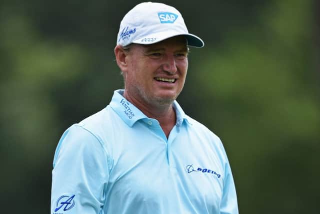Ernie Els watches a shot during practice for the South Africa Open yesterday. Picture: Getty