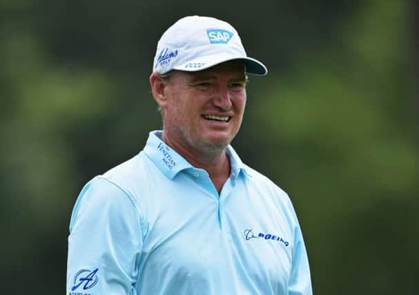Ernie Els watches a shot during practice for the South Africa Open yesterday. Picture: Getty