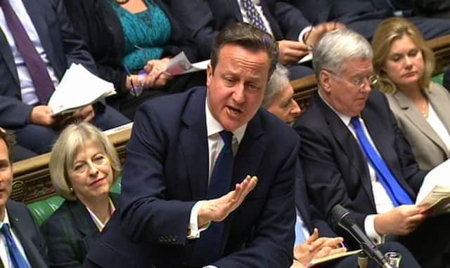 David Cameron at a fiery Prime Ministers Questions yesterday. Picture: PA Wire