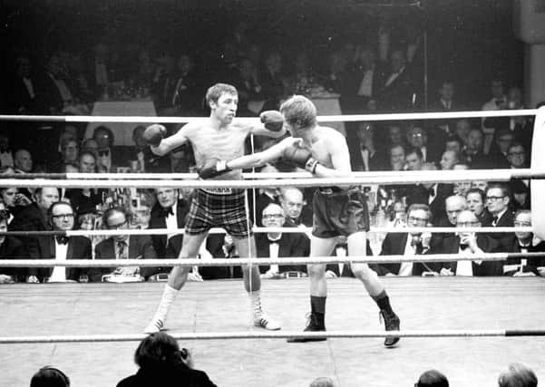 Ken Buchanan V Jim Watt British lightweight boxing match in Glasgow in 1973.  Picture: Alan Ledgerwood