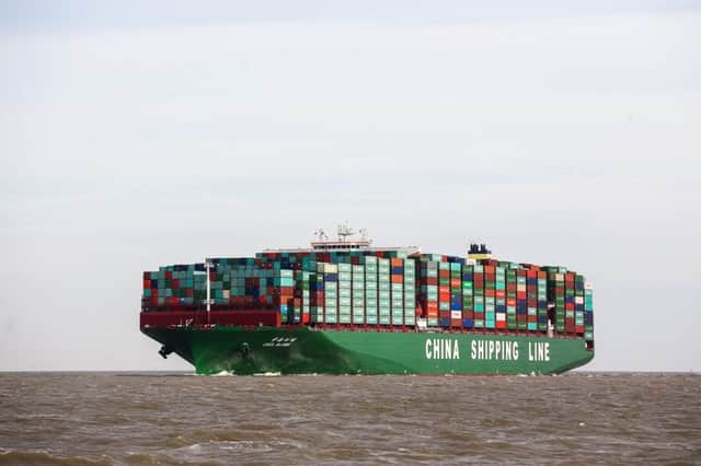 The largest container ship in the world, CSCL Globe, arrived in the UK for the first time this week. Picture: SWNS