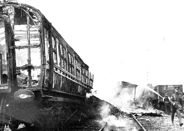 A view of the Gretna Green rail disaster on 22 May 1915. Picture: Getty