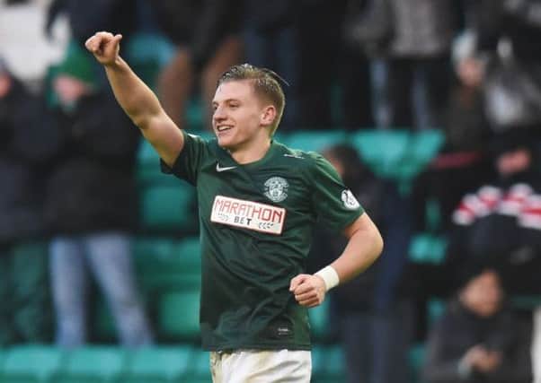 Jason Cummings celebrates. Picture: SNS