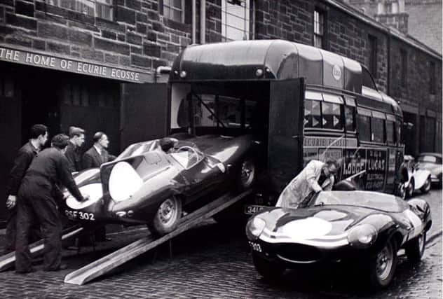 The team's cars are loaded onto Ecurie Ecosse's iconic transporter. Picture: TSPL