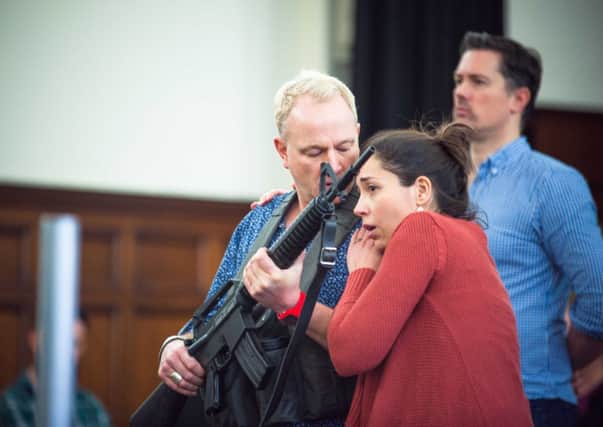 Stephanie Corley and Peter Wedd (left) in rehearsals for Ines de Castro. Picture: Contributed