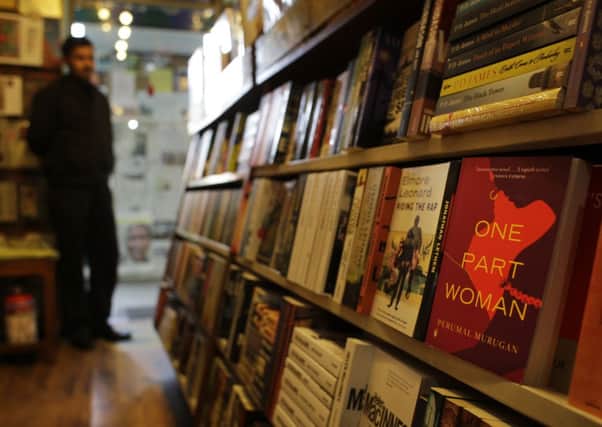 A copy of the book "One Part Woman" stands on display at The Bookshop in New Delhi, India. Picture: AP