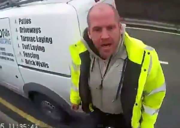 A van driver was captured forcing a cyclist off the road and then assaulting him. Picture: YouTube