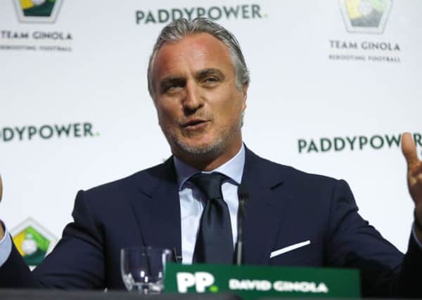 Ginola is inviting members of the public to join Team Ginola in a bid to challenge Sepp Blatter for the presidency. Picture: AP