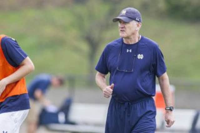Bobby Clark in his role as coach of the university team at Notre Dame. Picture: AP